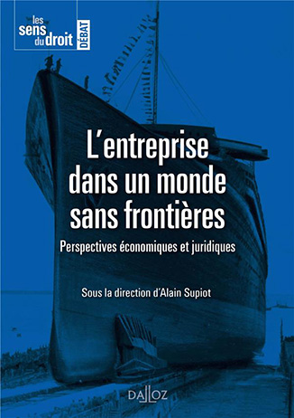 Cover of the print edition of "L'Entreprise dans un monde sans frontières", edited by Alain Supiot