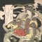 Japanese print "The goddess Benzaiten appearing to the regent Hôjô Tokimasa"