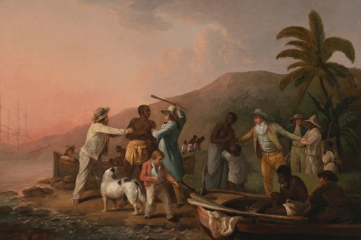 Peinture de George Morland intitulée "Slave Trade (Execrable Human Traffick, or The Affectionate Slaves)"